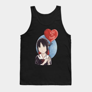 Kaguya sama Kaguya shinomiya holding a heart-shaped red balloon with blue moon background in an aesthetic watercolor art Tank Top